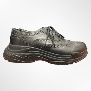 NWOT Girotti Men's Black Wingtip Dress Shoes with Sneaker Bottom Size 43